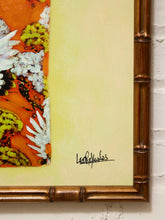 Load image into Gallery viewer, Vintage Lee Reynolds Orange Crane Hawaiian Shirt Pop Art Painting
