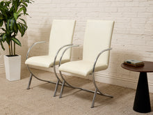 Load image into Gallery viewer, Vintage Postmodern White and Chrome Cantilever Armchair
