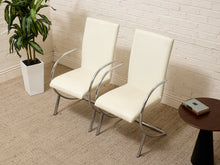 Load image into Gallery viewer, Vintage Postmodern White and Chrome Cantilever Armchair
