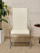 Load image into Gallery viewer, Vintage Postmodern White and Chrome Cantilever Armchair
