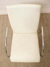 Load image into Gallery viewer, Vintage Postmodern White and Chrome Cantilever Armchair
