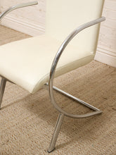 Load image into Gallery viewer, Vintage Postmodern White and Chrome Cantilever Armchair
