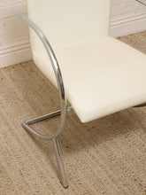 Load image into Gallery viewer, Vintage Postmodern White and Chrome Cantilever Armchair
