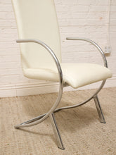 Load image into Gallery viewer, Vintage Postmodern White and Chrome Cantilever Armchair
