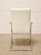 Load image into Gallery viewer, Vintage Postmodern White and Chrome Cantilever Armchair
