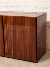 Load image into Gallery viewer, Vintage Italian High-Gloss Wood Three-Door Credenza
