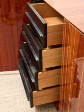 Load image into Gallery viewer, Vintage Italian High-Gloss Wood Three-Door Credenza
