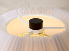 Load image into Gallery viewer, Modern Black Floor Lamp with White Pleated Shade and Marble Base
