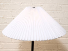 Load image into Gallery viewer, Modern Black Floor Lamp with White Pleated Shade and Marble Base
