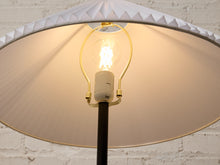 Load image into Gallery viewer, Modern Black Floor Lamp with White Pleated Shade and Marble Base
