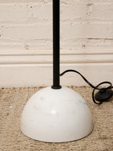 Load image into Gallery viewer, Modern Black Floor Lamp with White Pleated Shade and Marble Base
