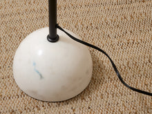 Load image into Gallery viewer, Modern Black Floor Lamp with White Pleated Shade and Marble Base
