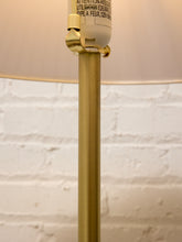 Load image into Gallery viewer, Modern Brass Floor Lamp with White Pleated Shade and Marble Base
