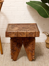 Load image into Gallery viewer, Vintage Spanish Hacienda Hand-Carved Wood Side Table
