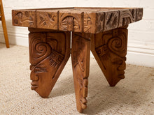 Load image into Gallery viewer, Vintage Spanish Hacienda Hand-Carved Wood Side Table
