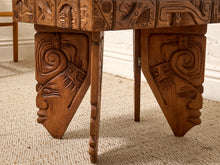 Load image into Gallery viewer, Vintage Spanish Hacienda Hand-Carved Wood Side Table
