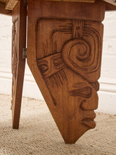 Load image into Gallery viewer, Vintage Spanish Hacienda Hand-Carved Wood Side Table

