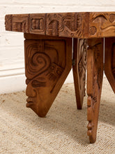 Load image into Gallery viewer, Vintage Spanish Hacienda Hand-Carved Wood Side Table
