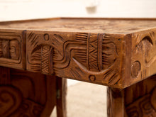 Load image into Gallery viewer, Vintage Spanish Hacienda Hand-Carved Wood Side Table

