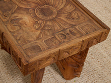 Load image into Gallery viewer, Vintage Spanish Hacienda Hand-Carved Wood Side Table
