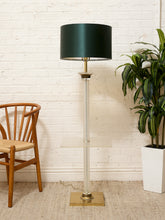 Load image into Gallery viewer, Vintage Hollywood Regency Lucite and Brass Floor Lamp with Built-In Table
