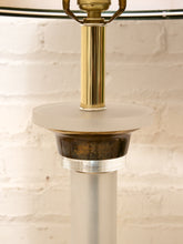 Load image into Gallery viewer, Vintage Hollywood Regency Lucite and Brass Floor Lamp with Built-In Table
