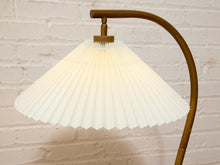 Load image into Gallery viewer, Modern Brass-Tone Floor Lamp with Pleated Shade
