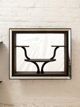 Load image into Gallery viewer, Vintage Postmodern Black Mirror with Sculptural Display Shelves

