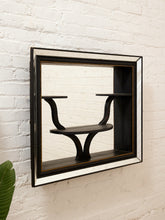 Load image into Gallery viewer, Vintage Postmodern Black Mirror with Sculptural Display Shelves
