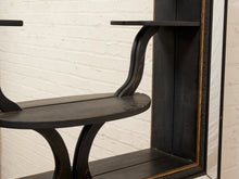Load image into Gallery viewer, Vintage Postmodern Black Mirror with Sculptural Display Shelves
