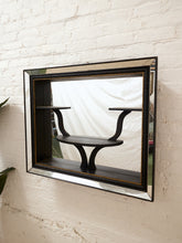 Load image into Gallery viewer, Vintage Postmodern Black Mirror with Sculptural Display Shelves
