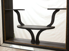 Load image into Gallery viewer, Vintage Postmodern Black Mirror with Sculptural Display Shelves
