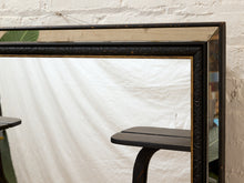Load image into Gallery viewer, Vintage Postmodern Black Mirror with Sculptural Display Shelves
