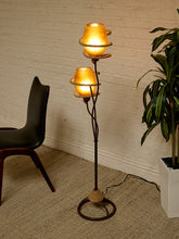 Load image into Gallery viewer, Vintage Atomic Mid-Century Two-Light Floor Lamp with Fiberglass Shades
