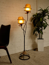 Load image into Gallery viewer, Vintage Atomic Mid-Century Two-Light Floor Lamp with Fiberglass Shades
