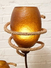 Load image into Gallery viewer, Vintage Atomic Mid-Century Two-Light Floor Lamp with Fiberglass Shades
