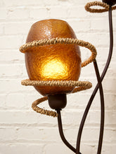 Load image into Gallery viewer, Vintage Atomic Mid-Century Two-Light Floor Lamp with Fiberglass Shades
