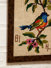 Load image into Gallery viewer, Vintage Framed Needlepoint Birds and Flowers Wall Art
