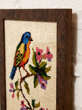 Load image into Gallery viewer, Vintage Framed Needlepoint Birds and Flowers Wall Art
