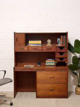 Load image into Gallery viewer, Vintage Mid-Century Modern Teak Secretary Desk with Fold-Down Writing Surface
