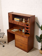 Load image into Gallery viewer, Vintage Mid-Century Modern Teak Secretary Desk with Fold-Down Writing Surface
