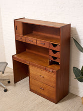 Load image into Gallery viewer, Vintage Mid-Century Modern Teak Secretary Desk with Fold-Down Writing Surface
