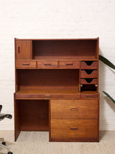 Load image into Gallery viewer, Vintage Mid-Century Modern Teak Secretary Desk with Fold-Down Writing Surface
