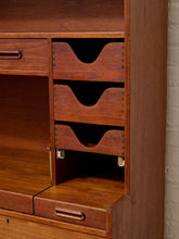 Load image into Gallery viewer, Vintage Mid-Century Modern Teak Secretary Desk with Fold-Down Writing Surface
