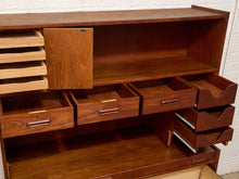 Load image into Gallery viewer, Vintage Mid-Century Modern Teak Secretary Desk with Fold-Down Writing Surface
