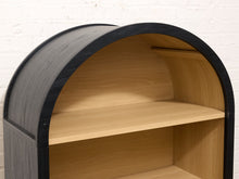 Load image into Gallery viewer, Sculptural Arched Bookcase in Natural Wood with Black Frame
