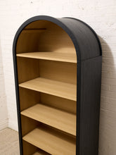 Load image into Gallery viewer, Sculptural Arched Bookcase in Natural Wood with Black Frame
