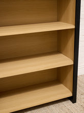 Load image into Gallery viewer, Sculptural Arched Bookcase in Natural Wood with Black Frame
