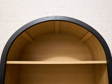 Load image into Gallery viewer, Sculptural Arched Bookcase in Natural Wood with Black Frame
