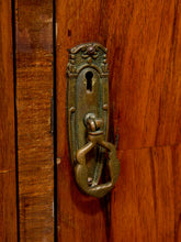 Load image into Gallery viewer, Vintage Art Deco Burl Wood Wardrobe Armoire with Hand-Painted Botanical Doors
